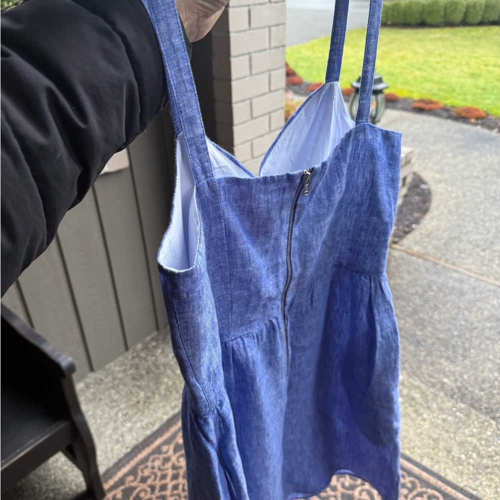 Cynthia Rowley blue linen dress, size Small - Picture 4 of 6